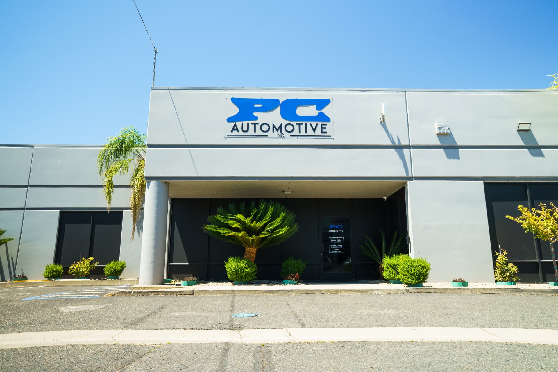 PC Automotive shop exterior on Monier Circle
